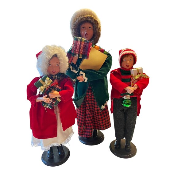 Christmas Carolers Figurines Lot Of 3 Woman, Boy And Girl Open Mouth 9-11” - Picture 6 of 6